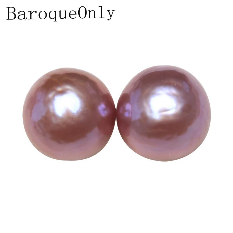 Барoqueonly Эдисон барочный натуральный жемчуг пара круглых бусин фиолетового