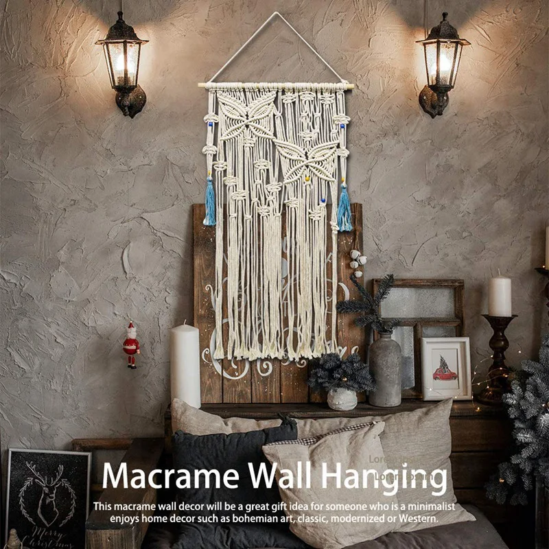 

Macrame Wall-Mounted Decoration,Tapestry Wall Art Decoration, Handmade Cotton Wall-Mounted Tapestry,19.6 Inch x 35 Inch