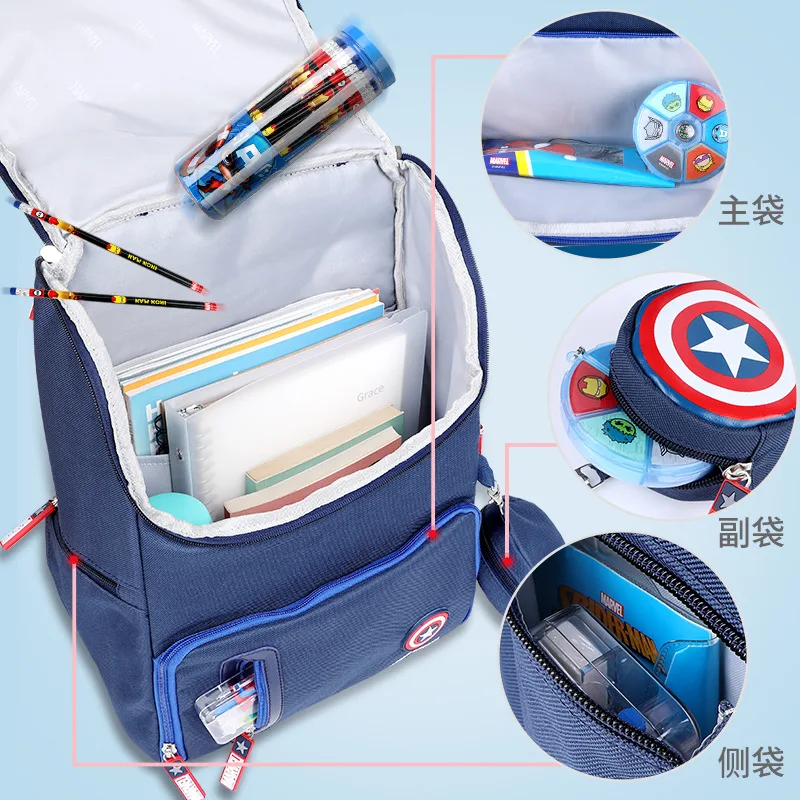 

Disney Authentic Children's Schoolbag Cartoon Spiderman Iron Man Multifunctional Large-capacity Durable Boy Backpack Schoolbag