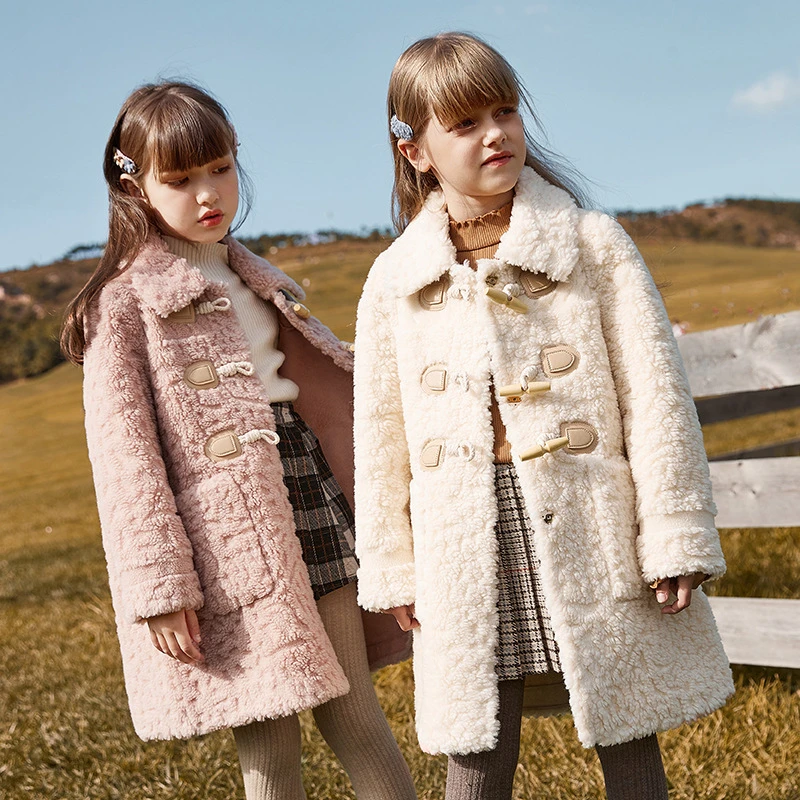 Girls Wool Coat Jacket Outerwear 2021 Charming Warm Thicken Plus Velvet Winter Autumn Cotton School Teenagers Children's Clothin enlarge