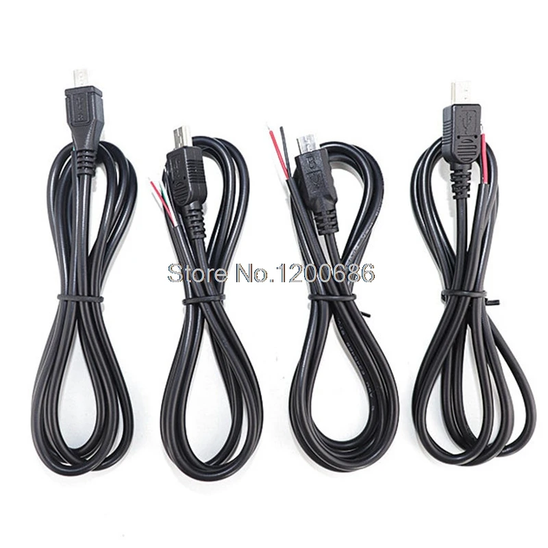 MICRO USB mini 5P mini5P кабель Pigtail 0 3 м Micro 5pin гнездовой разъем 4 провода питания шнур DIY -