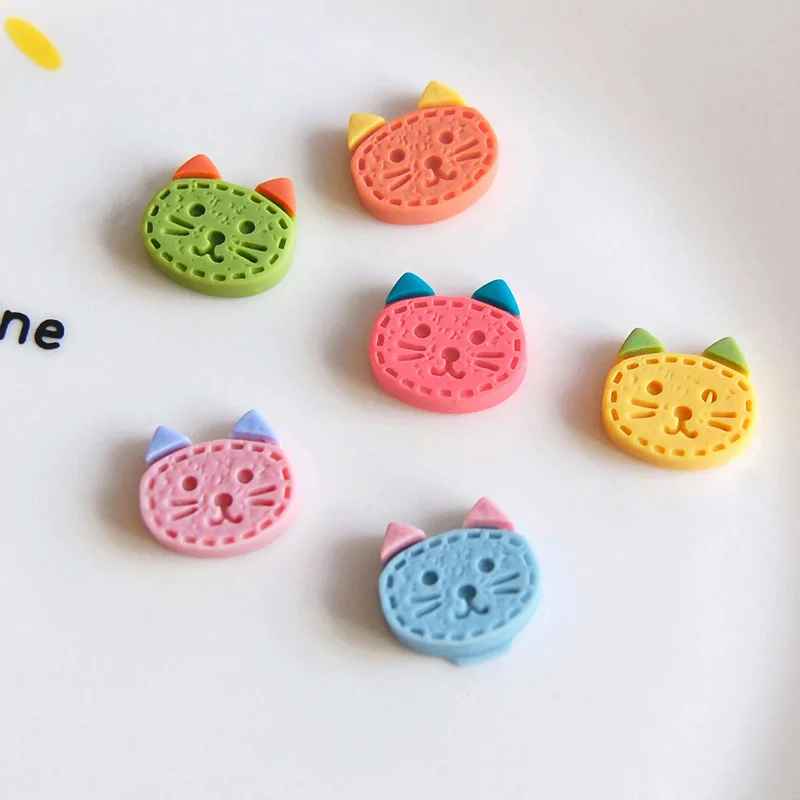 20 шт. мультяшный мини милый кот с плоской задней частью резиновый кабошон чехол