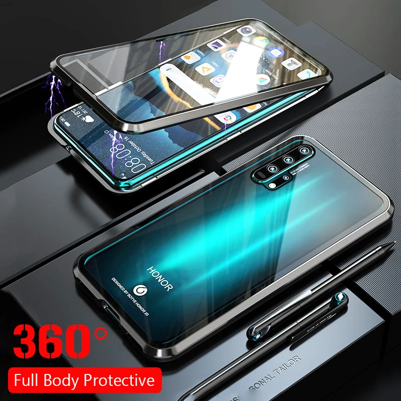 Чехол для телефона с защитой всего тела huawei Honor 20 Pro Магнитный чехол металлический