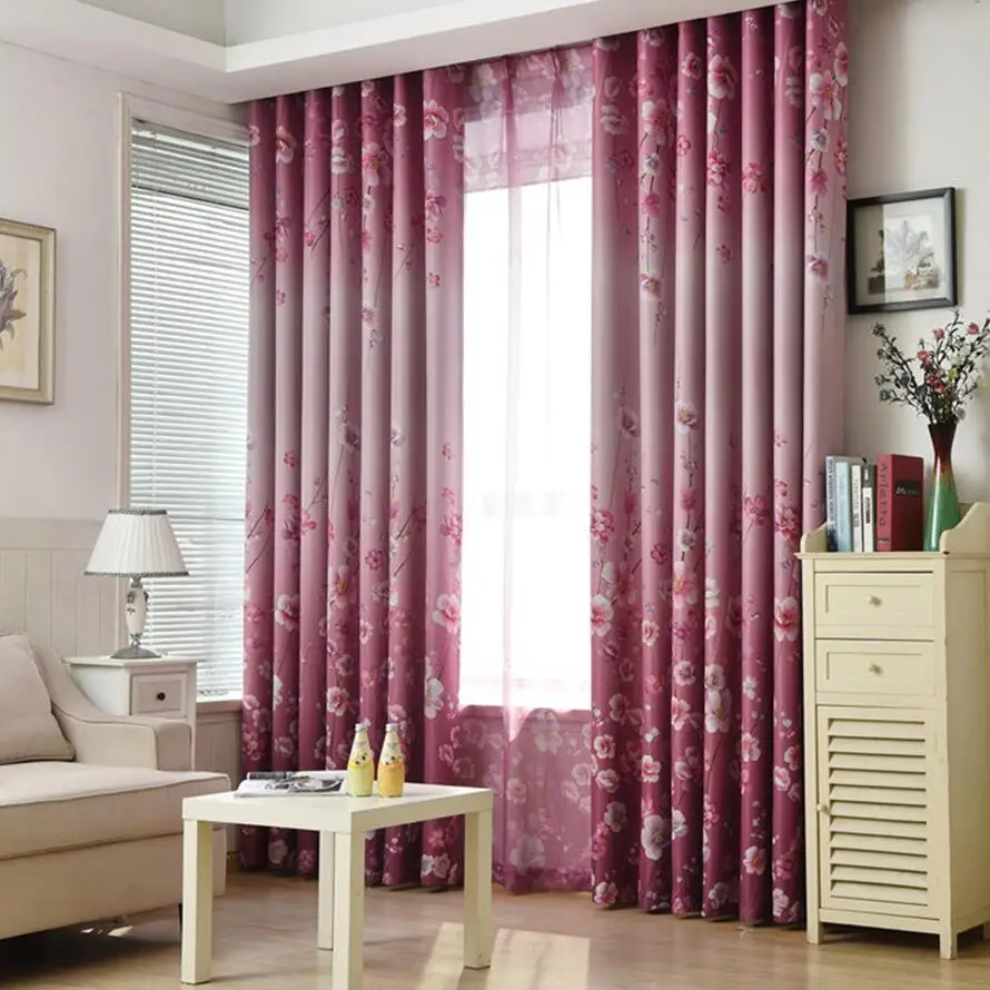 Занавески для окон в деревенском стиле с цветочным принтом затемняющие шторы