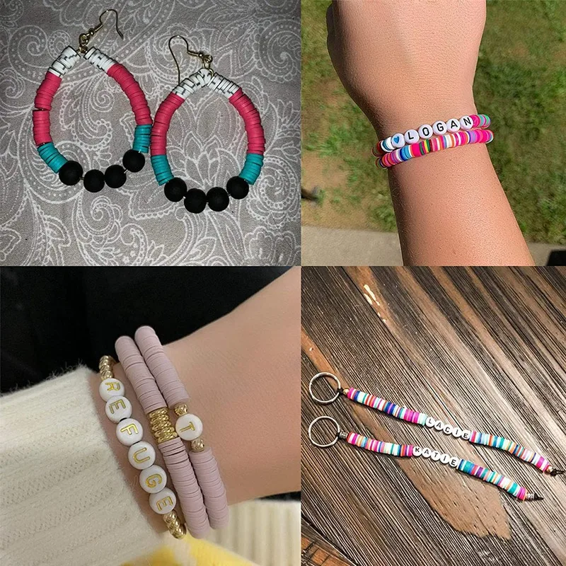 

Spacer Beads Flat Round,Disc Beads 6mm with Elastic Cord for Jewelry Making Bracelets Earring Necklaces 5040Pcs