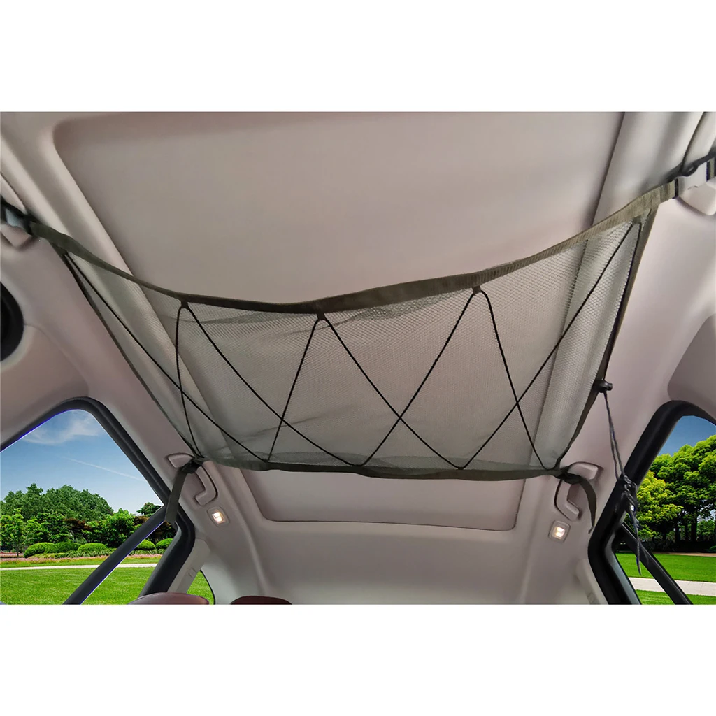 35''x25'' Stretchable Car Roof Interior Ceiling Mesh Bag Pouch For Van | Nets