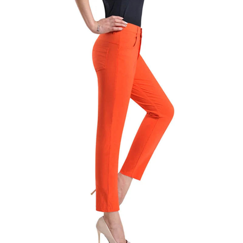 Женские брюки-карандаш с высокой талией, черные или белые повседневные облегающие брюки с высокой эластичной талией, лето 2021