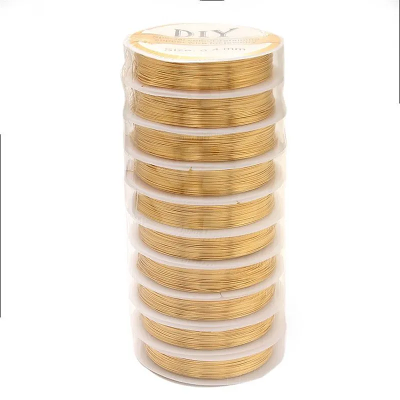 

15 Meters 0.3MM 0.4MM 0.5MM 24K Gold Color Brass Make Shape Metal Wire High Quality Jewelry Accessories