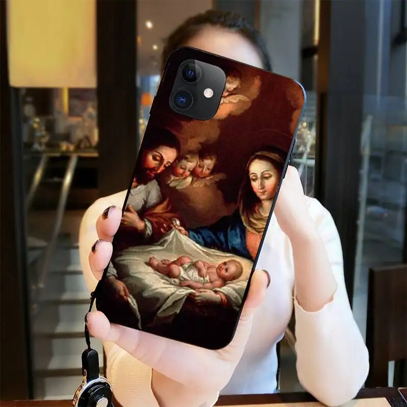 

Virgin Mary Baby Jesus TPU black Phone Case Cover Hull for iPhone 11 pro XS MAX 8 7 6 6S Plus X 5S SE 2020 XR case