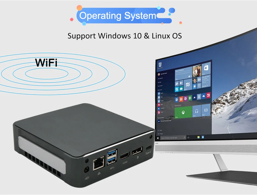 Hystou новейший 8-го поколения Core i7 8145U 8265U 8565U M.2 SSD type-c HD 2,0 DP 4K Безвентиляторный Компьютер Pentium Gold 5405U wifi