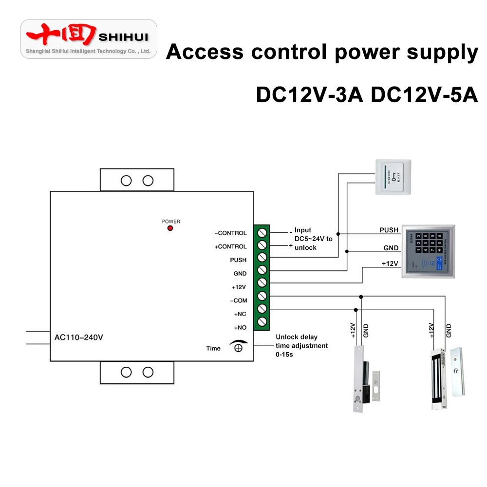 Источник питания с контролем доступа Transformer DC12V-3A/5A AC100-260V для управления