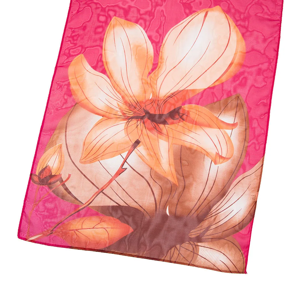 Модный Шелковый шарф для женщин с принтом лотоса весенние шарфы 2020 шелковые