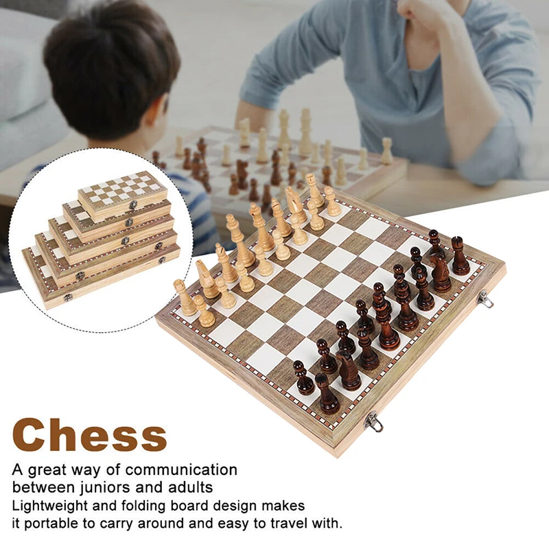 

6 Different Types Magnetic Wooden Folding Chess Set Felted Game Board Interior Storage Adult Kids Gift Family Game Chess Board