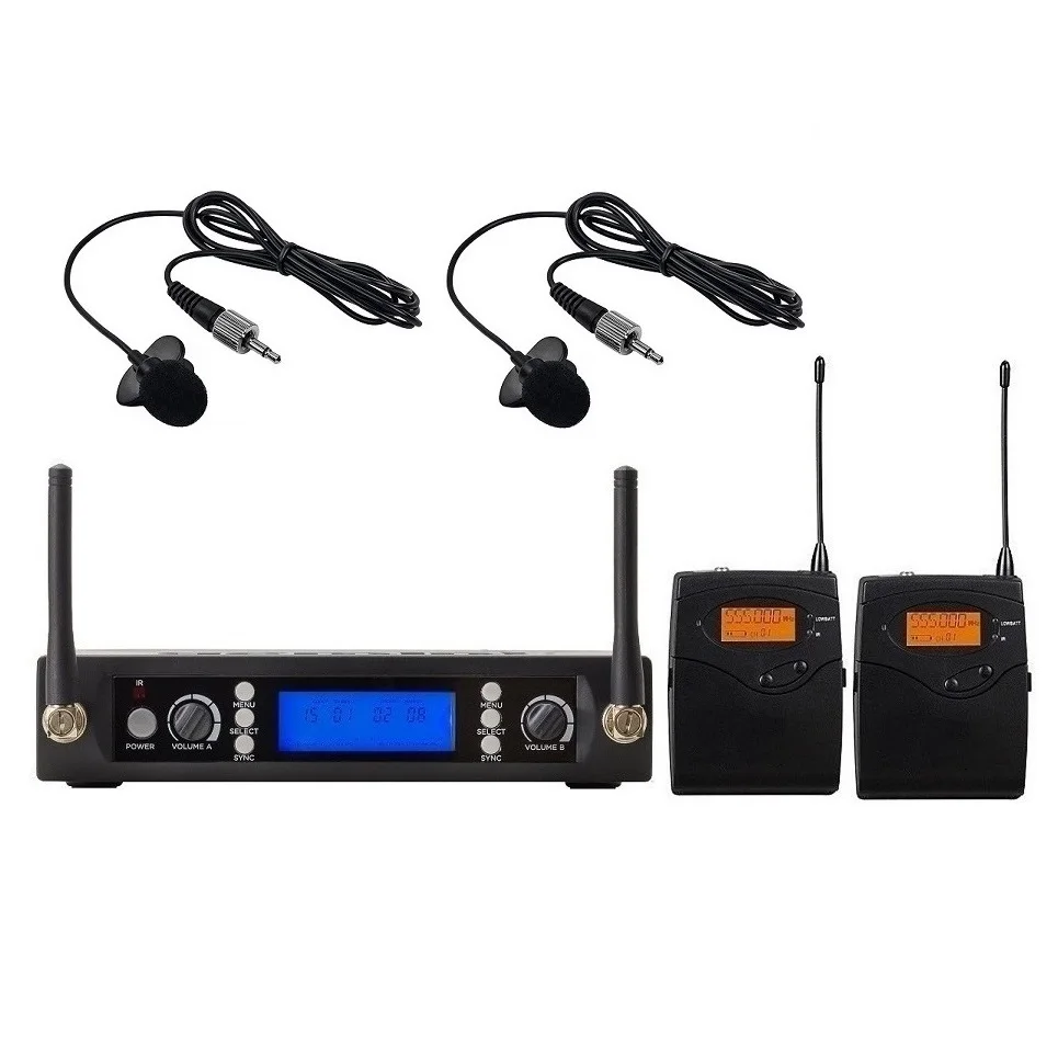 Двухсторонняя беспроводная микрофонная система Lavaier с отворотом UHF micro cravate|micro