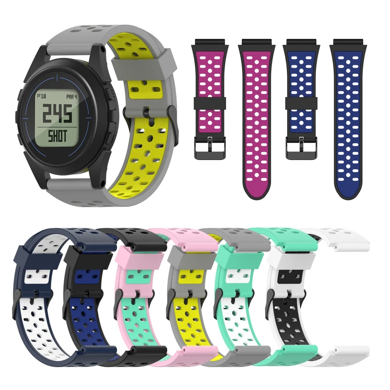 

Two-color Watch Bracelet For Dr. Bushnell Can Neo Ion 1 , Neo Ion 2 , Excel Golf GPS Watch Three Universal Silicone WatchBand