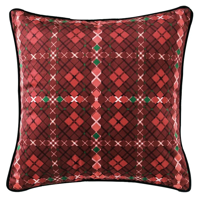 Рождественский зимний олень шотландский буйвол клетчатый красный чехол для