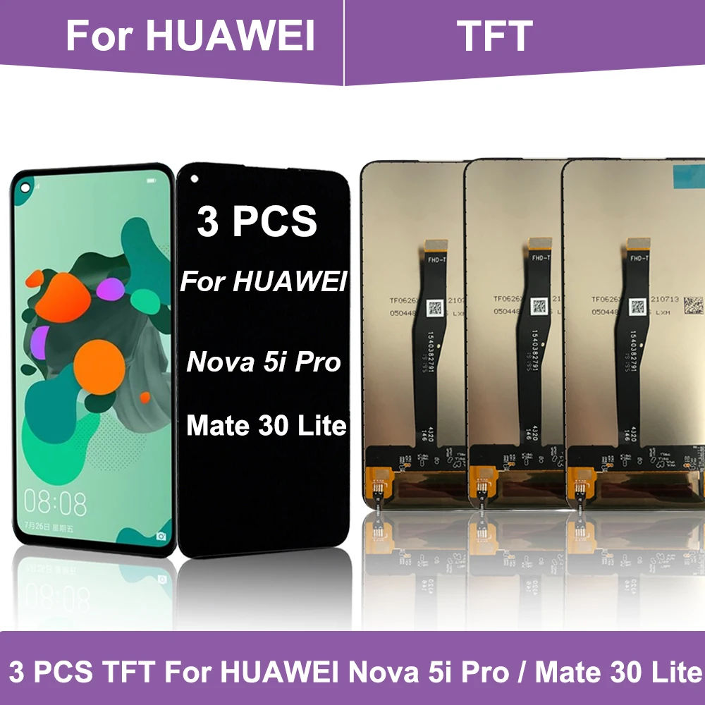 

Оптовая продажа, 3 шт., дисплей для Huawei Nova 5i Pro, ЖК-дисплей, сенсорный экран, дигитайзер в сборе для Huawei Mate 30 lite, ЖК-дисплей