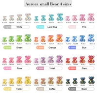 30pcs100pcs mixed 4 sizes resin aurora with a bow tie bear nail art rhinestones diy ornaments manicure design accessorie