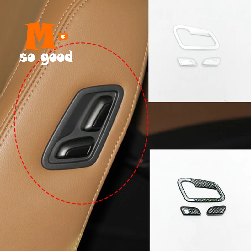 

For Skoda Superb Car Auxiliary Driving Seat Adjustment Cover Trim 2016 2017 2018 ABS Matte/Carbon Fiber Auto Styling Accessories