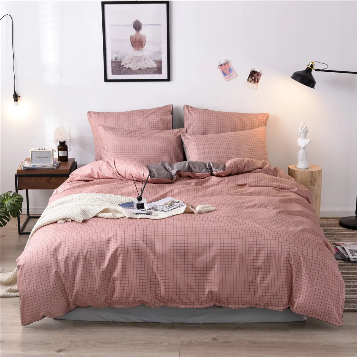 

Solid Color Polyester Bedding Set 2/3PCS Duvet Cover Set,Comfortable Bed Linens (No Fitted Sheet) Home Textile