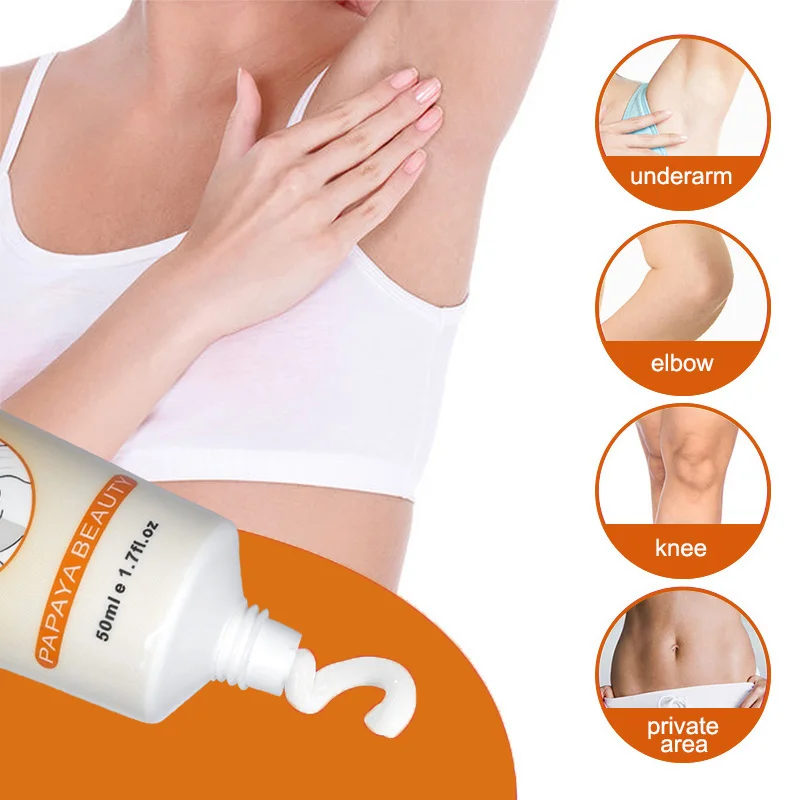 Laoshiya Whitening Papaya Beauty Cream for Dark Skin Armpit Knee Lightening Bikini Underarm Inner Thigh 50ml |