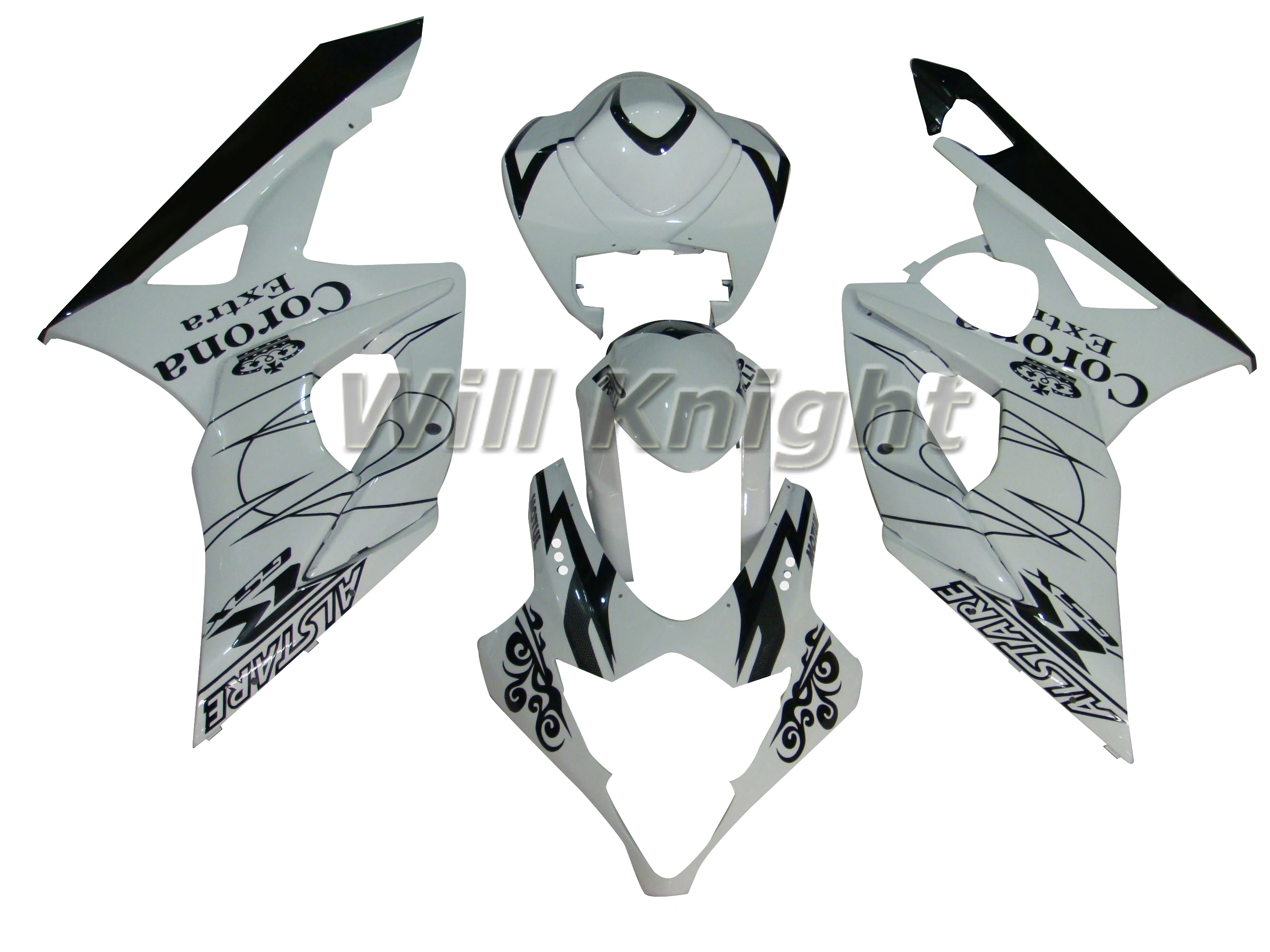 

Для Suzuki GSXR1000 2005 2006 глянцевый белый черный ABS корпус инжектора рамки обтекатель Наборы