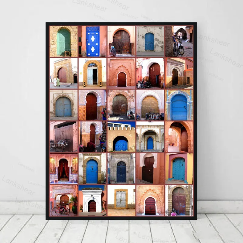 

Modern Art Wall Ancient Gate Morocco Canvas Painting Posters Artwork Pictures Printed for Living Room Bathroom Home Decoration