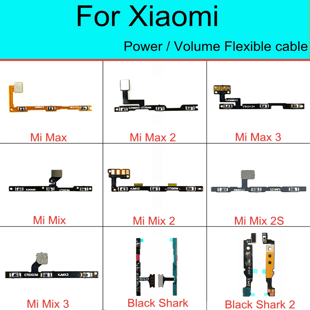 

Mute key Switch On Off Volume Power Flex Cable For Xiaomi mi MAX Max2 max3 Mix Mix2 mix3 2 3 Black Shark 2 Shark2 Flex Cable