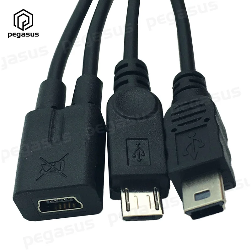 25CM Mini 5P Female to Micro Male+Mini 5Pin Male Navigator Driving Recorder Charging Cable | Электроника