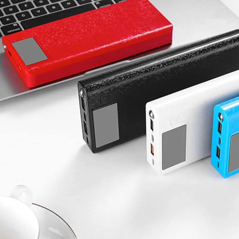 QC 3 0 Dual USB + Type C PD 8x18650 аккумулятор DIY Power Bank Box светодиодное быстрое зарядное