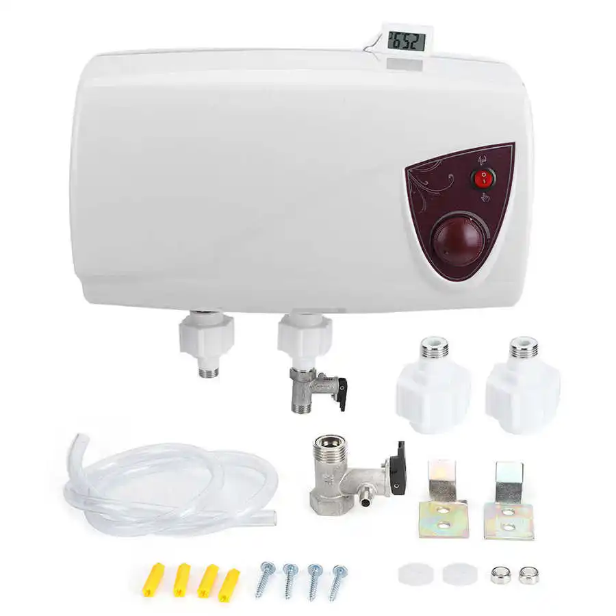 Universial Electric Water Heater W/Temperature Gauge for RV Caravan Motorhome Boat 10L 12V/220V AU Plug Shower ABS |