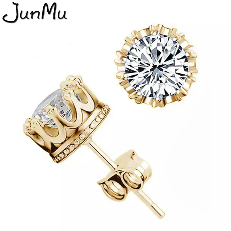 Модные женские серьги с короной золотого и серебряного цвета Brincos De Prata мужские