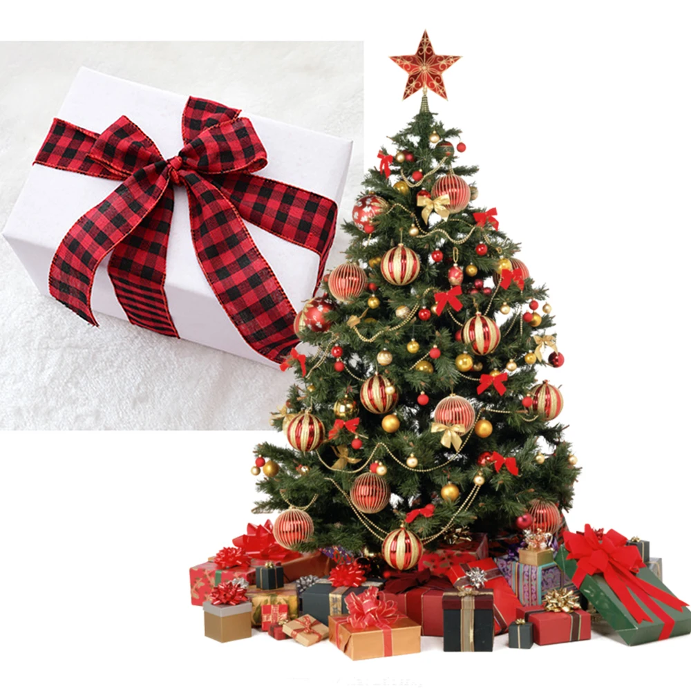 2 м клетчатая полотняная лента обертывание DIY браслет ручной работы Подарочная