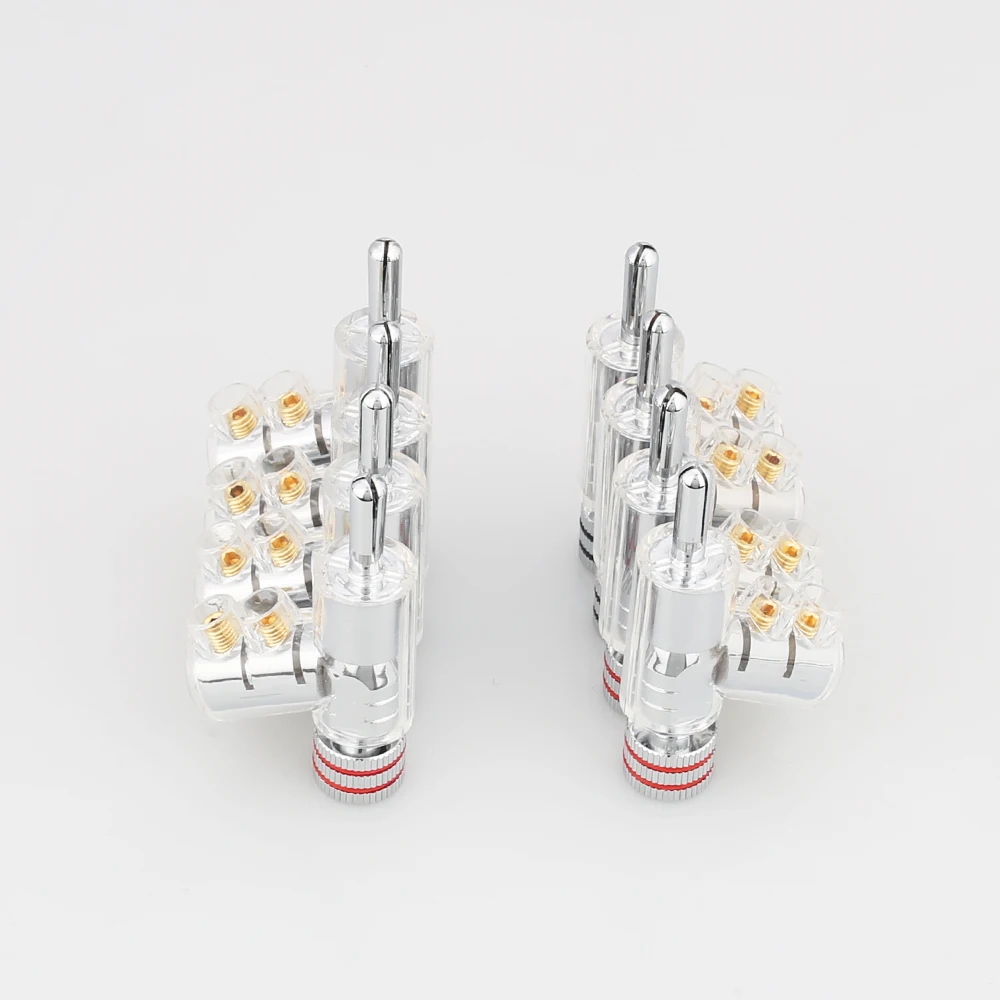 Новый Hi-End родиевое покрытие замок динамик кабель банан разъем 100% Высокое