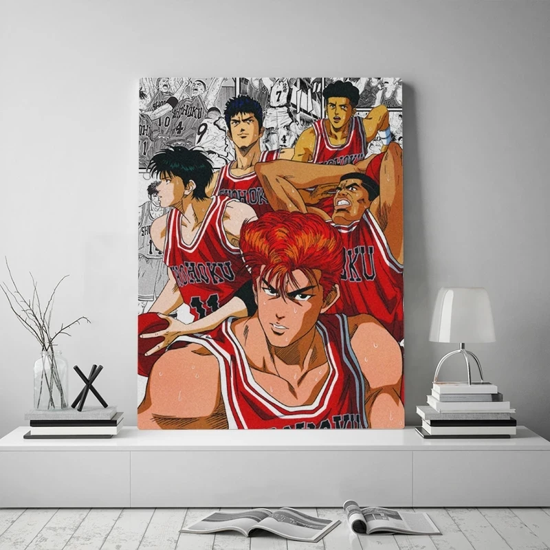 

Canvas Paintings Slam Dunk Home Decor Animation Modular Pictures Main Characters Print Poster For Bedroom Wall Art No Framework