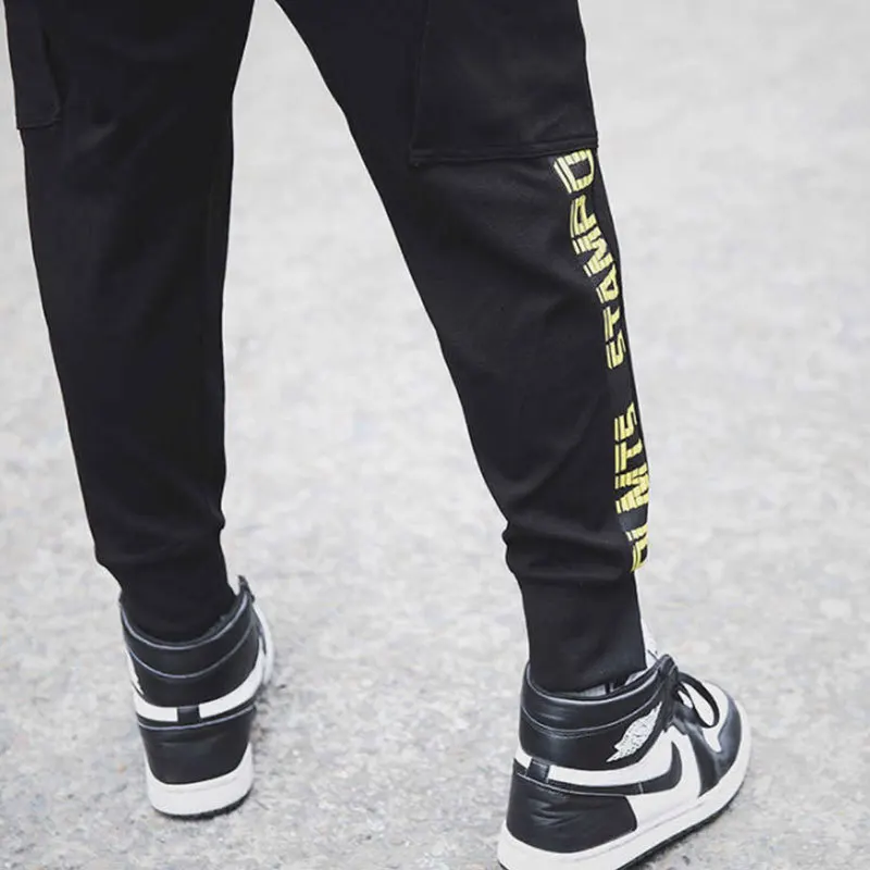 Liketkit мужские брюки карго 2019 шаровары с карманами и буквенным принтом спортивные