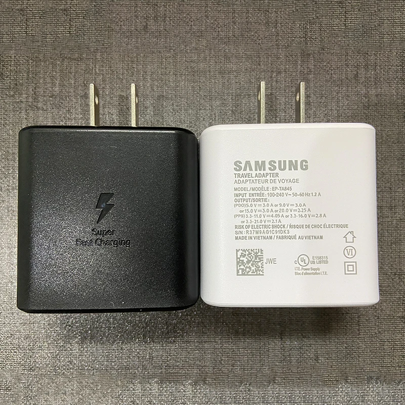 Samsung 45W зарядное устройство штепсельная вилка США супер быстрый зарядный кабель