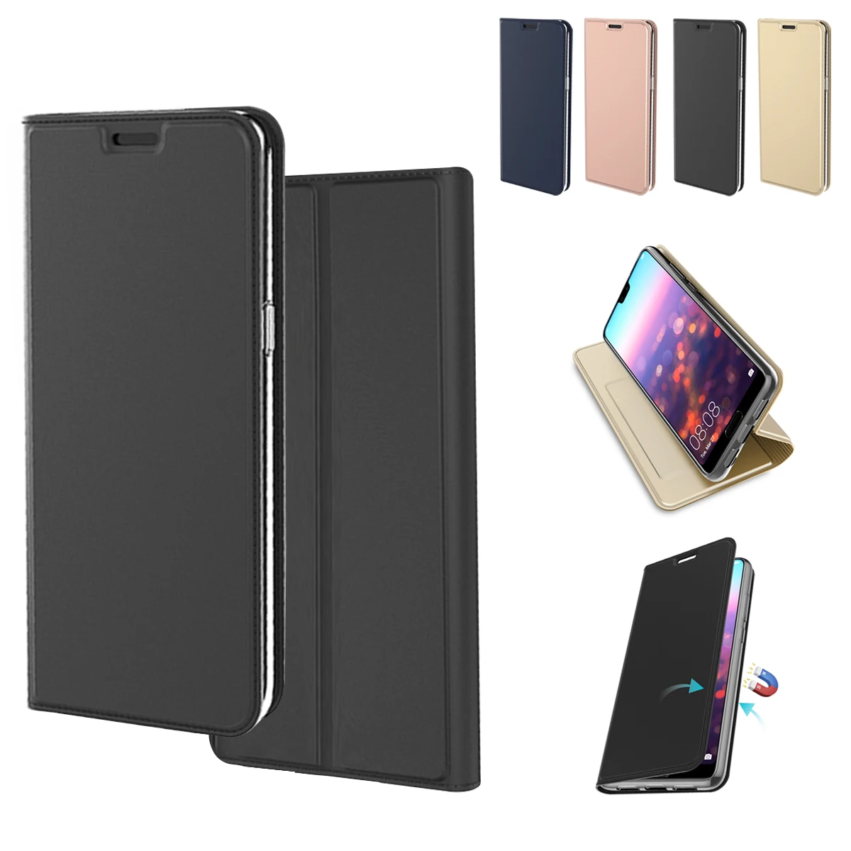 Для Xiaomi Redmi Note 8 Pro из искусственной кожи ультра тонкий флип защитный чехол с