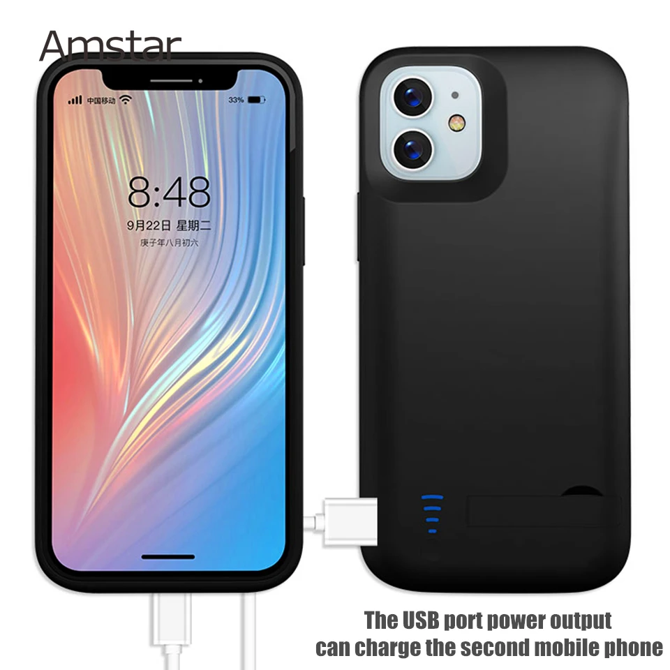 Чехол Amstar для внешнего зарядного устройства iPhone 12 Pro ударопрочный чехол из ТПУ