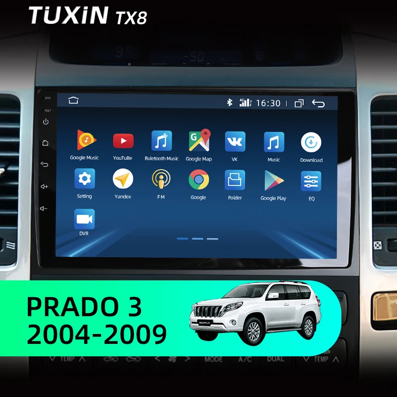 TUXIN 2 Din Android Магнитола для Toyota Land Cruiser Prado 3 J120 2004 2005 2006 2007 2008 2009 8.1 Автомобильный