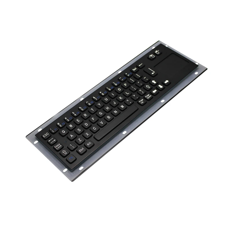 Клавиатура из нержавеющей стали с черным покрытием промышленная тонкая