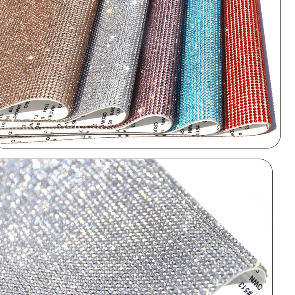 Самоклеящиеся стразы с кристаллами 24 х40 см 10 цветов|Наклейки для салона авто| |