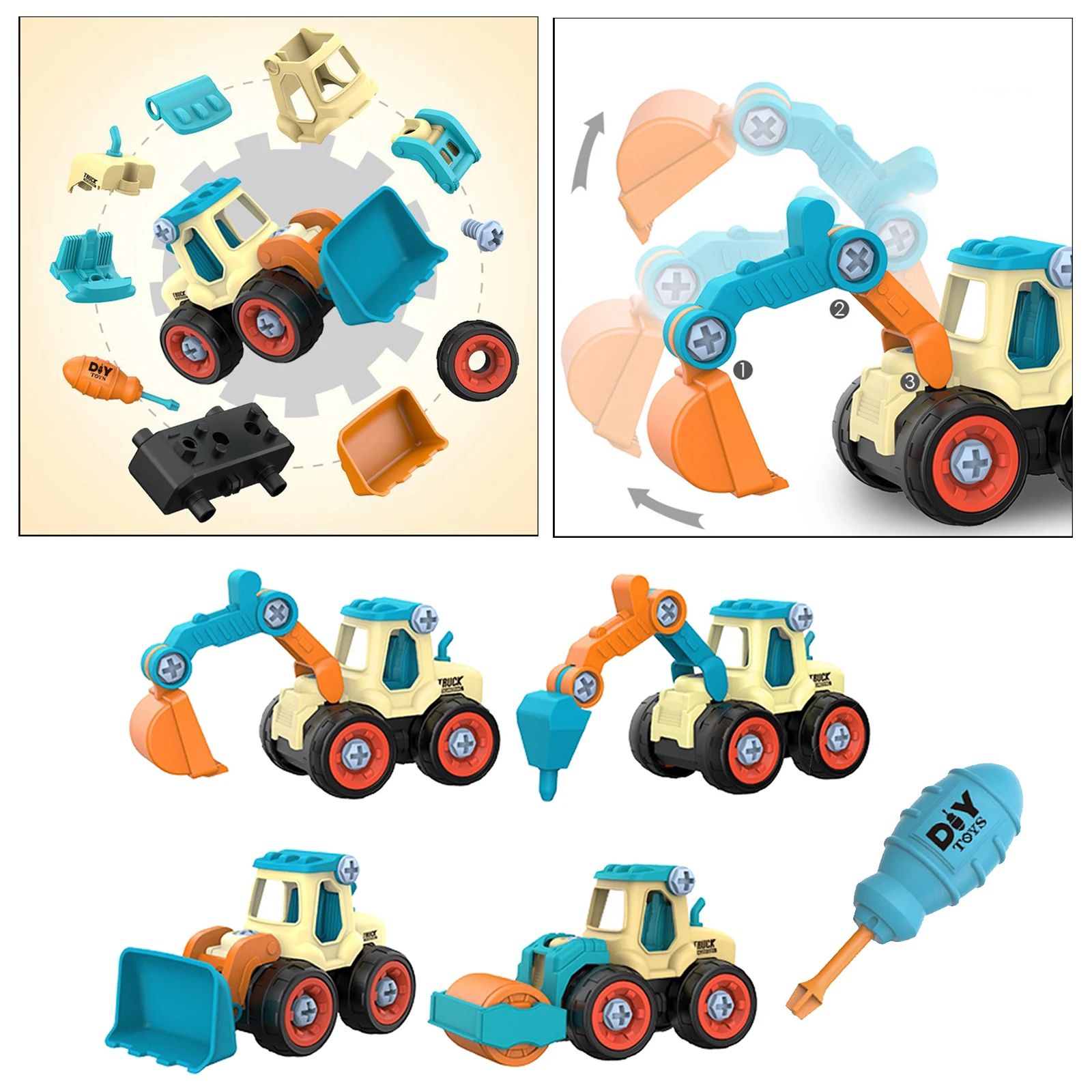 

Nut Disassembly Loading Unloading Engineering Truck, Excavator, Bulldozer ,Kids Screw, Boys Creative Tool, Education Toys