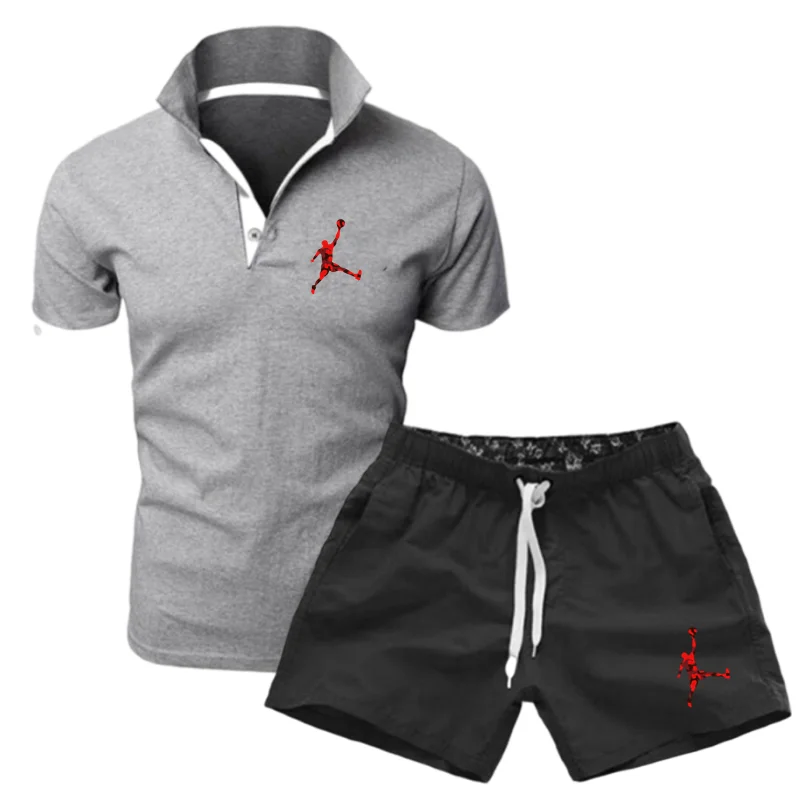 

Men's suit 2021 new hot search short-sleeved polo shirt + pants beach pants two-piece sportswear track suit Polo shirt summer