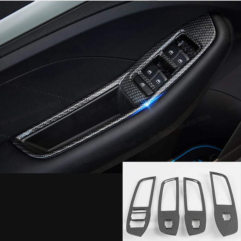 

Lsrtw2017 stainless steel car window control panel trims for mg zs 2017 2018 2019 2020 2021 decoration carbon fiber abs ev