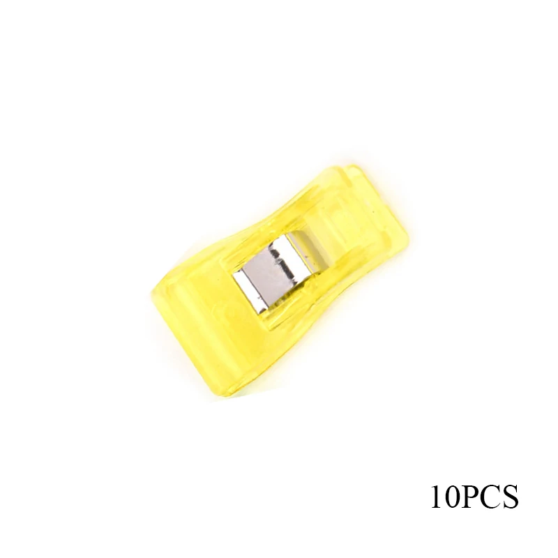 yellow 10 шт. креативные пластиковые швейные зажимы кромки прищепки для шитья полезные маленькие прищепки разноцветные зажимы для швейных принадлежностей - Цвет: yellow