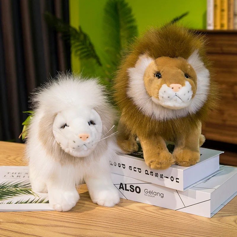 

Милые плюшевые игрушки в виде животных джунглей, 18/30 см, мягкие реалистичные плюшевые куклы в виде льва, игрушки для детей, подарок на день ро...