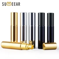 50pieceslot 10ml perfume bottle uv plating glass refillable with aluminum atomizer spray bottles sample empty containers