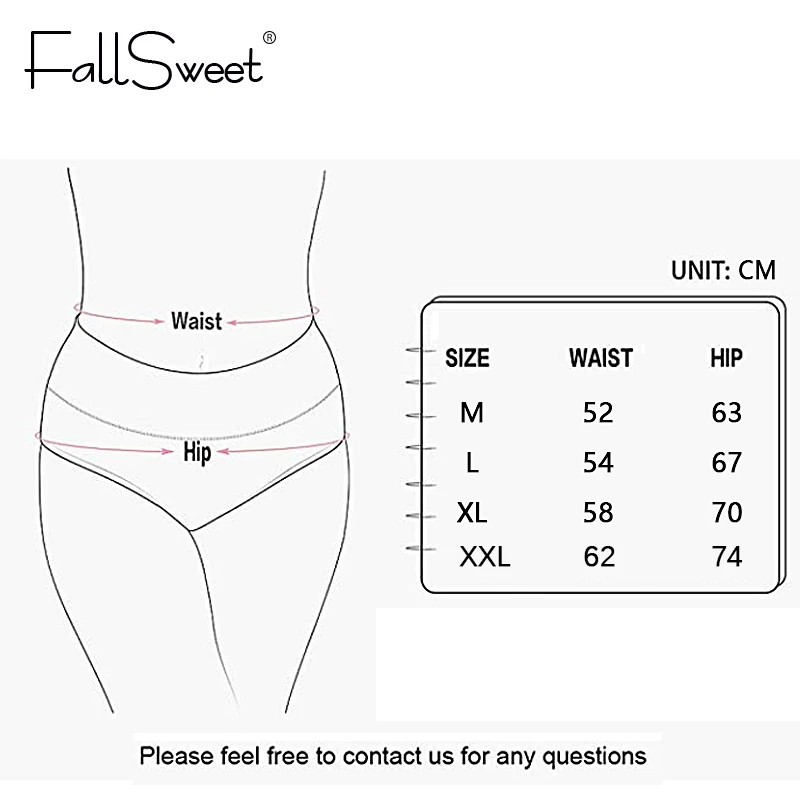 Женские трусики с высокой талией FallSweet хлопковые утягивающие размеров M XXL