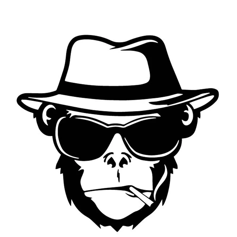 

Personality Car Stickers Monkey Head Pattern Art Classic Cars Paper PVC Fashion Body Decoration Waterproof Sunscreen Cars Decal